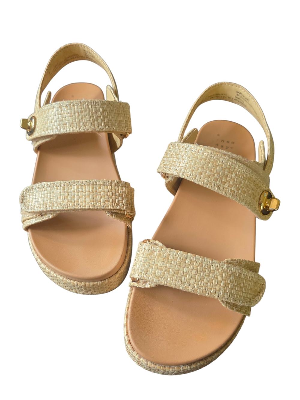 a new day Beige Woven Slingback Sandals